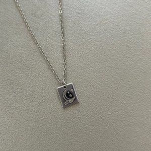 Silver Moon Tarot Card Necklace